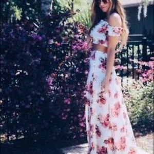 2 piece skirt and crop top